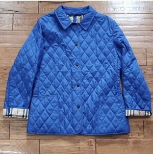 Burberry quilted royal blue utility jacket